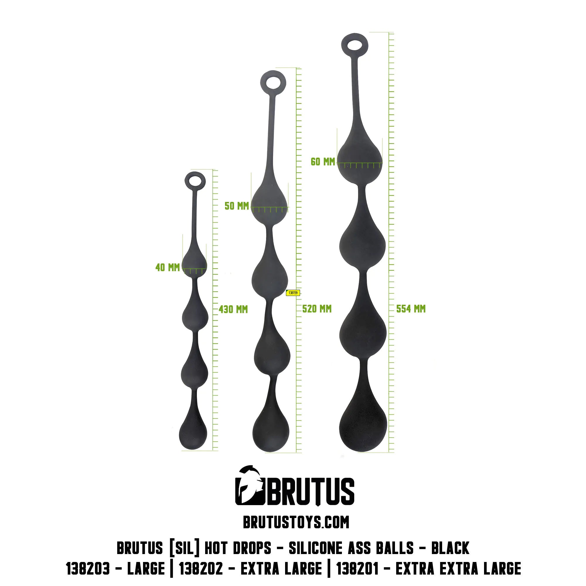 BRUTUS Hot Drops, Silicone Ass Balls | Large - 40 mm.