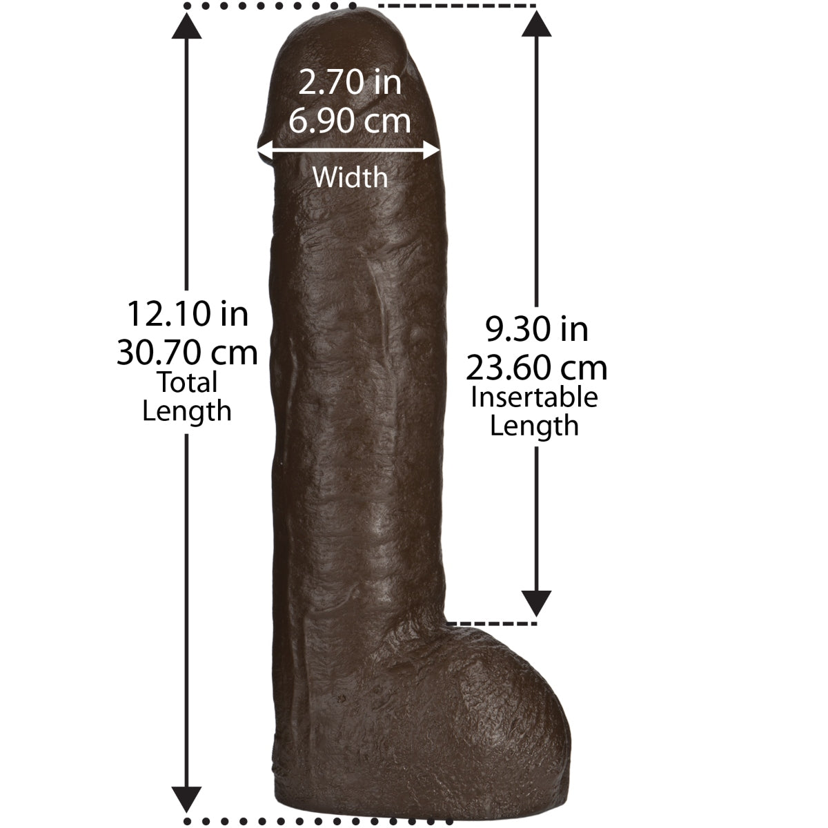 VAC-U-LOCK Doc Johnson Realistic Hung Dildo, 12"