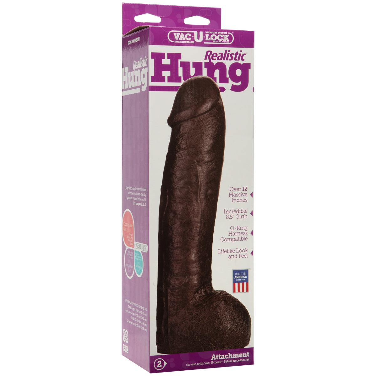 VAC-U-LOCK Doc Johnson Realistic Hung Dildo, 12"