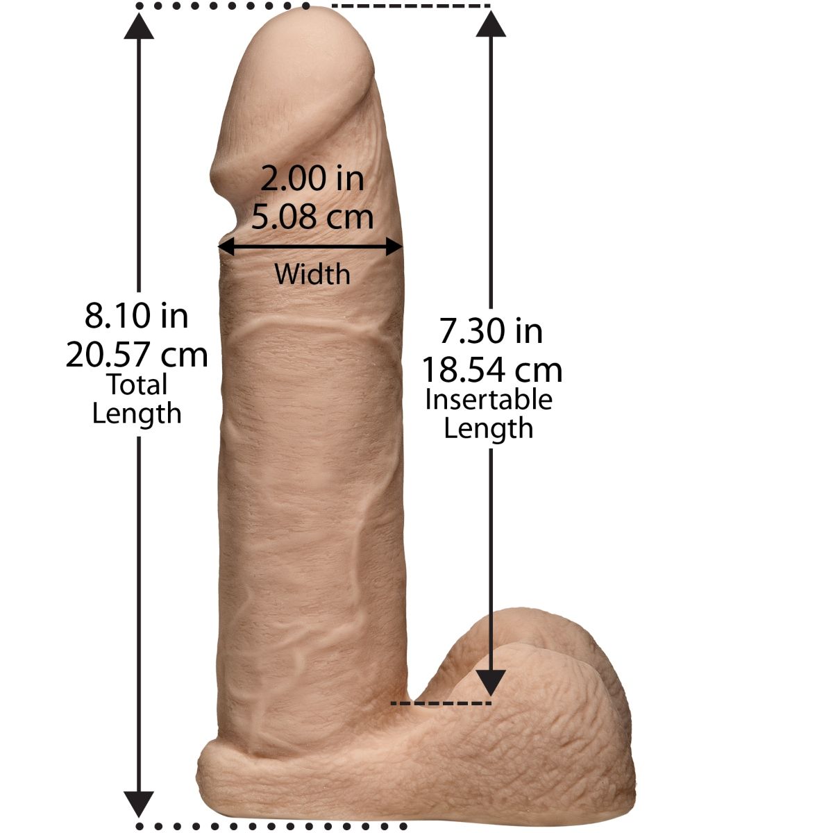 VAC-U-LOCK Ultraskyn Dildo With Ultra Harness, 8inch