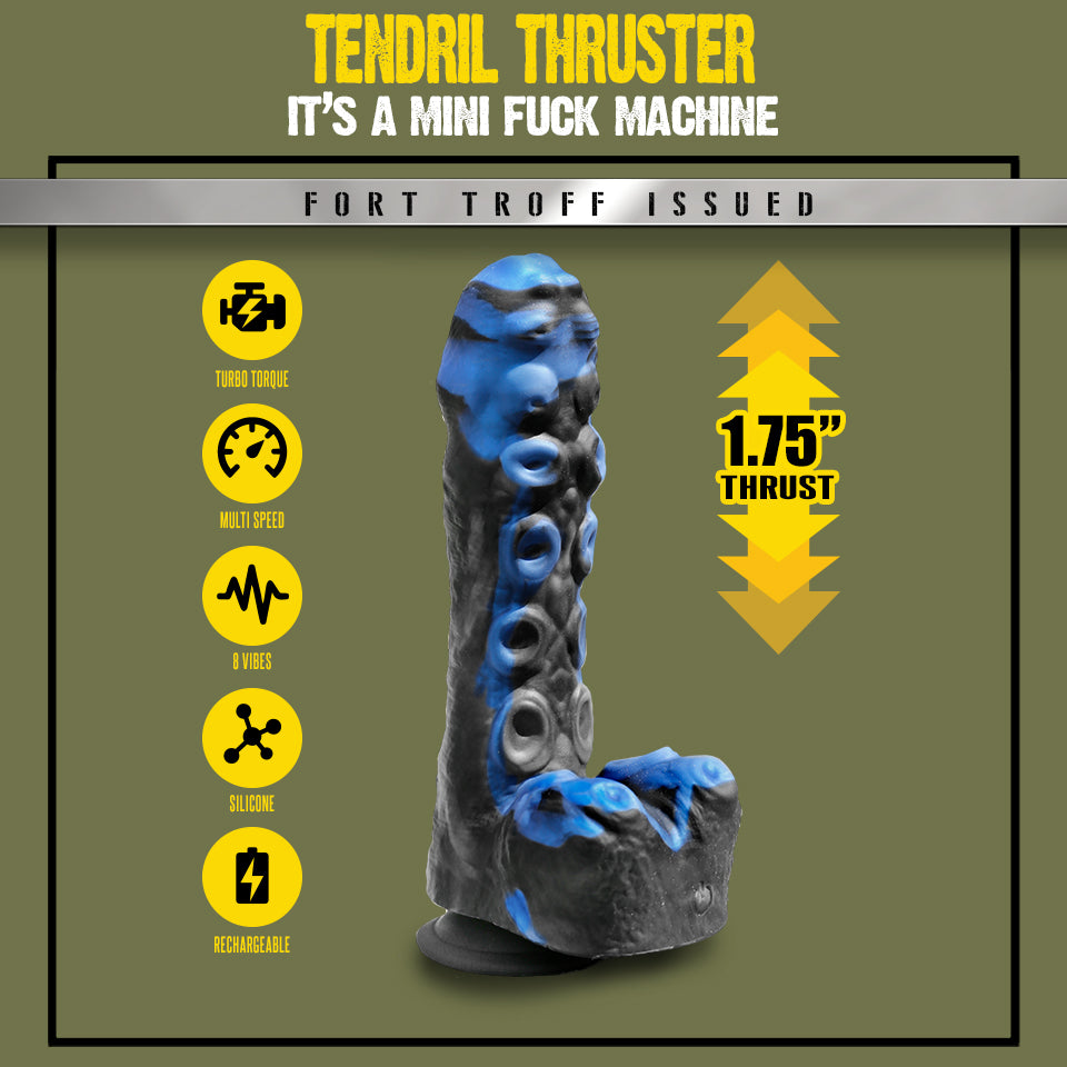 FORT TROFF Tendril Thruster, Mini Fuck Machine, Rechargeable Silicone Dildo with Remote
