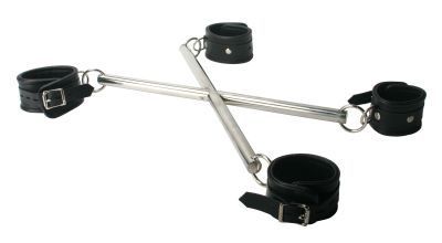 STRICT LEATHER X-Hog Tie Spreader Bar with Restraints