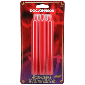 DOC JOHNSON Japanese Drip Candles, 3 Pack | Red