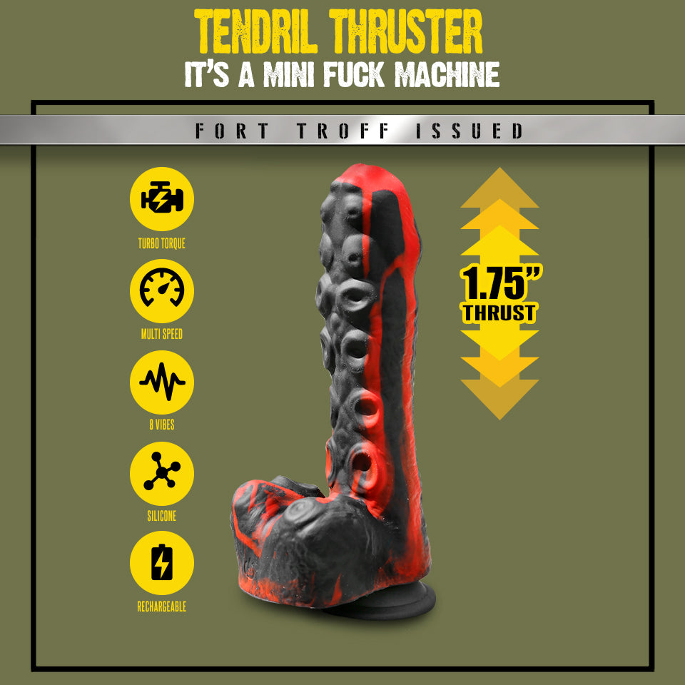 FORT TROFF Tendril Thruster, Mini Fuck Machine, Rechargeable Silicone Dildo with Remote