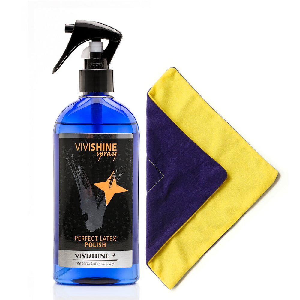Vivishine Spray 250ml | Latex Polish Shine & Viviwipe Cloth Bundle - Haus of Montagu