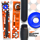 OXBALLS Oxshot Butt-Nozzle Shower Hose 12 Inch and Blue Atomic Jock Cockring