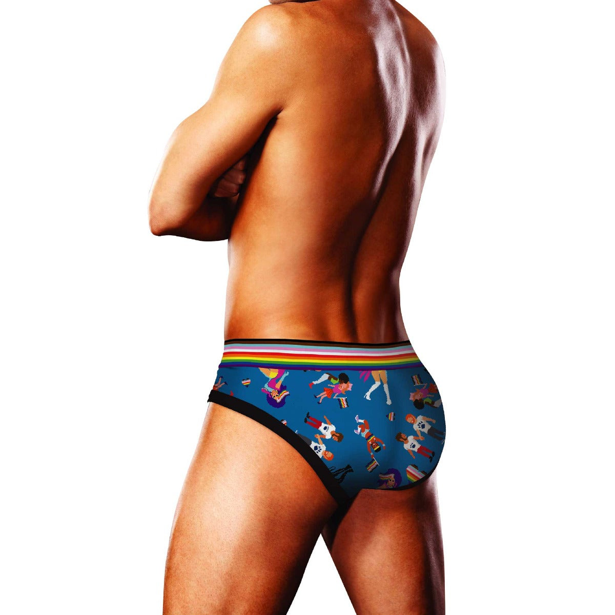 Prowler Pixel Art Gay Pride Collection Brief | Blue/Rainbow