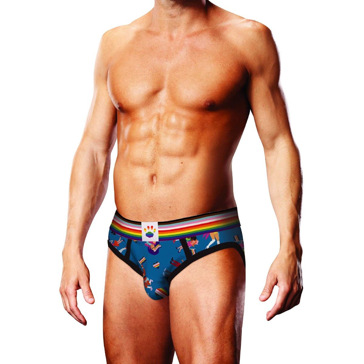 Prowler Pixel Art Gay Pride Collection Brief | Blue/Rainbow